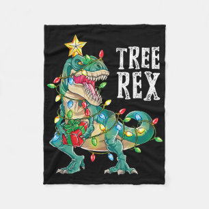 Most Wonderful Christmas Co Dinosaur Christmas Tre Fleece Blanket