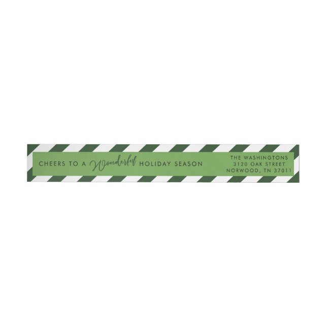 Most Wonderful Green Stripe Return Address Label (Individual)
