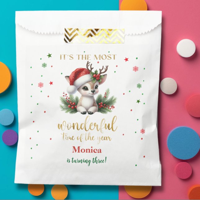 Most wonderful time christmas birthday favour bag (Creator Uploaded)