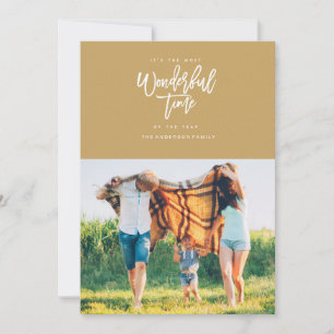 MOST WONDERFUL TIME christmas greeting card [gold]