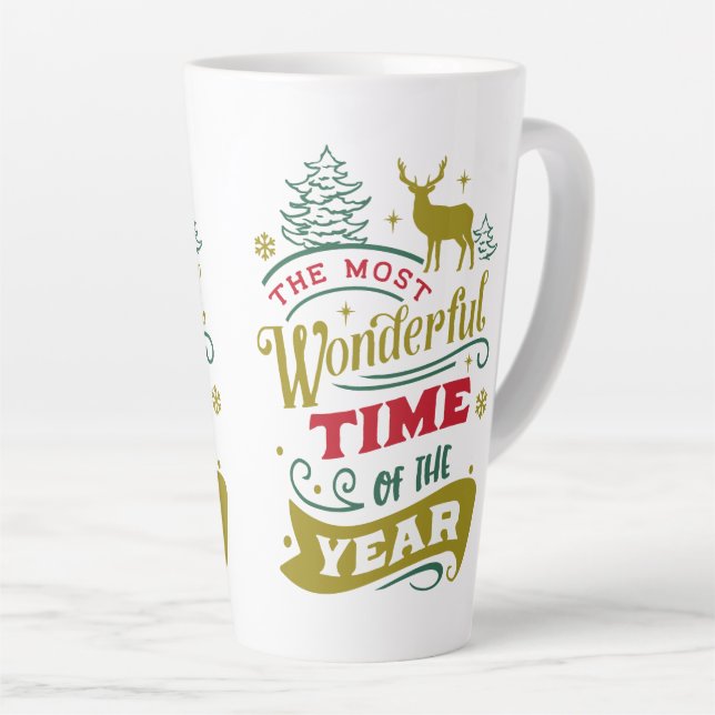 Most Wonderful Time Christmas Latte Mug (Right Angle)