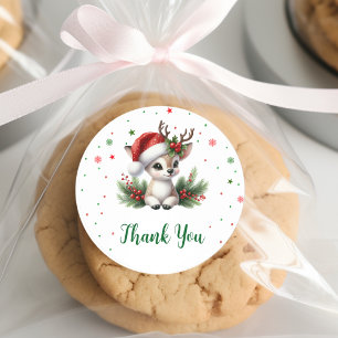 Most wonderful time christmas thank you classic round sticker