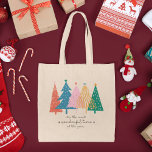Most Wonderful Time Christmas Tree Holiday Tote Bag<br><div class="desc">Add a festive touch to your holiday shopping trip with this adorable seasonal tote bag. Tote bag has colourful Christmas trees with the text it's the most wonderful time of the year.

Makes a great addition to your family celebration and also makes a great addition to a Christmas gift!</div>