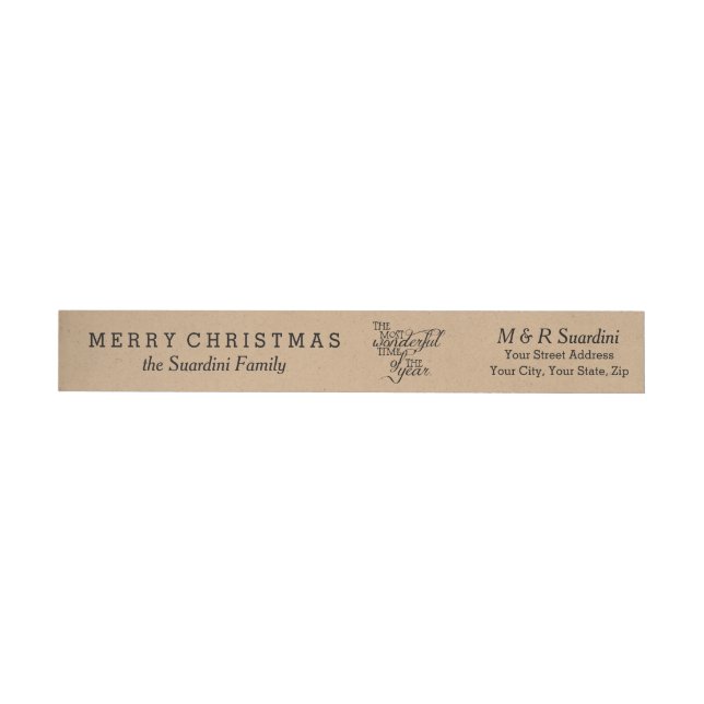 Most Wonderful Time Christmas Wrap Around Label (Individual)