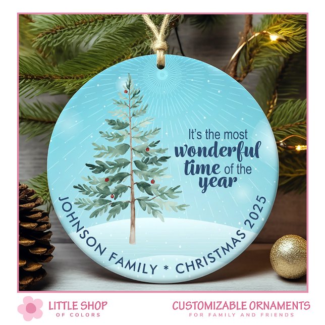 Most Wonderful Time Customisable Photo Ceramic Ornament (Creator Uploaded)