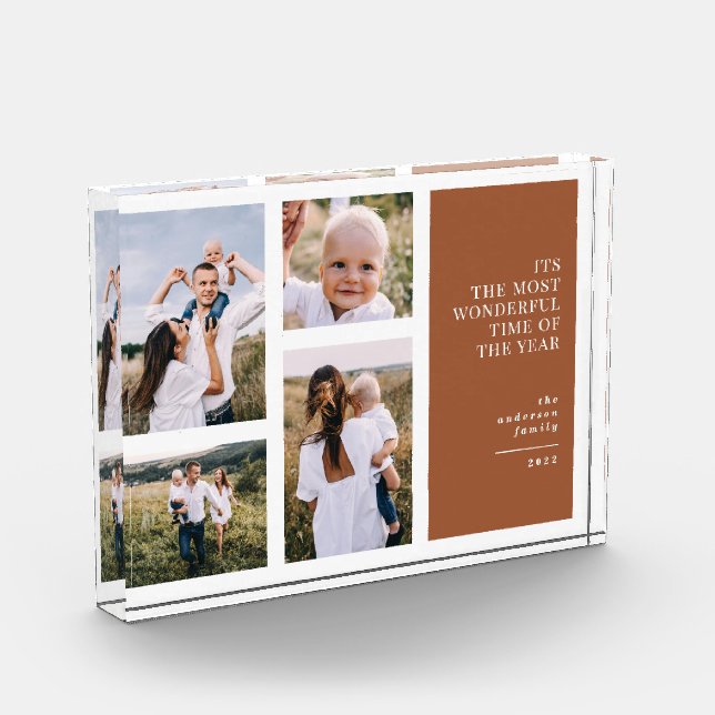 Most wonderful time elegant terracotta multi photo (Left)