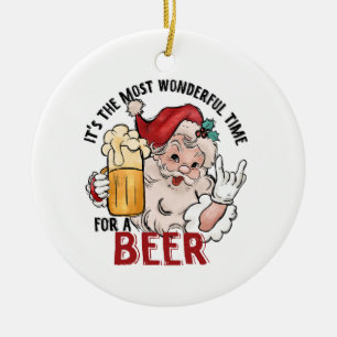 Most Wonderful Time for a Beer Ceramic Ornament