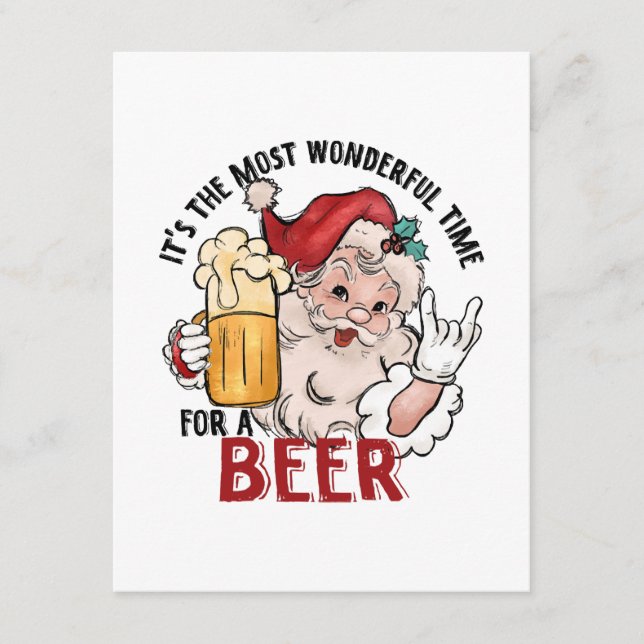 Most Wonderful Time for a Beer Enclosure Card (Front)