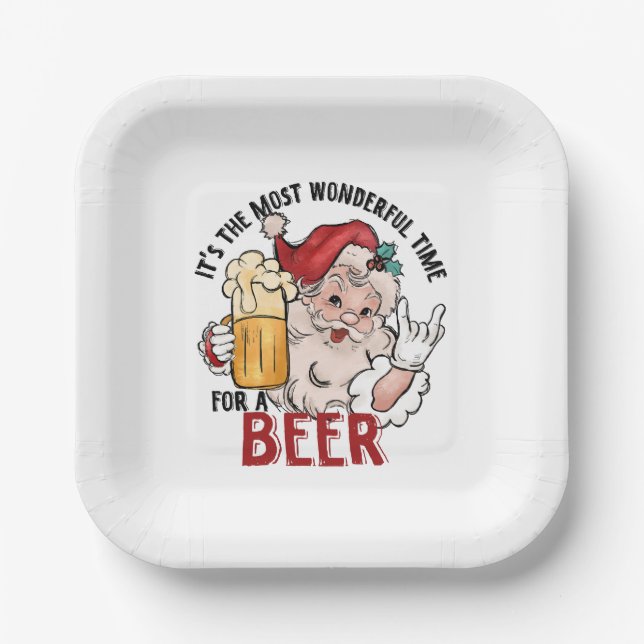Most Wonderful Time for a Beer Paper Plate (Front)