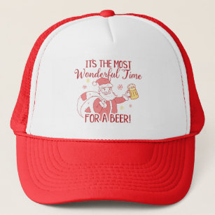Most Wonderful Time for a Beer Santa Trucker Hat