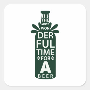 Most Wonderful time for a Beer Square Sticker