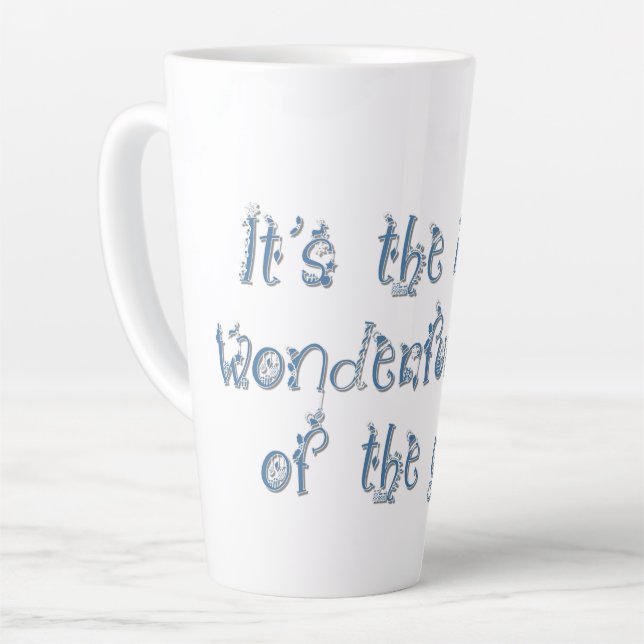 Most Wonderful Time Holiday Latte Mug (Left Angle)