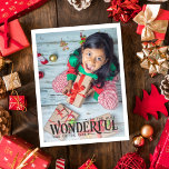 Most wonderful time kid photo fun Christmas Holiday Postcard<br><div class="desc">Capture the magic of the holiday season with this cute Christmas photo postcard. With its trendy and modern typography that reads "It's the most wonderful time of the year, " this card perfectly captures the joy and warmth of Christmas. Add one of your favourite family pictures to personalise this card...</div>