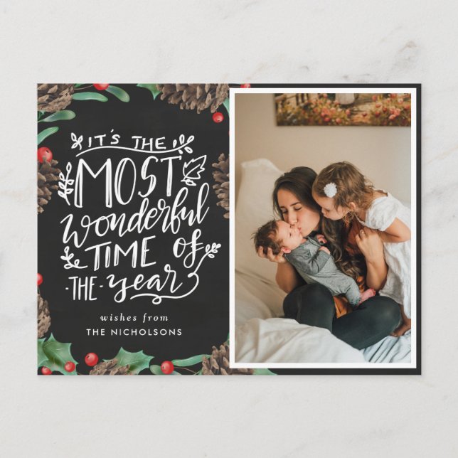 Most Wonderful Time Of The Year | Chalkboard Postcard (Front)