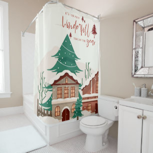 Most Wonderful Time Of The Year Christmas Decor Shower Curtain