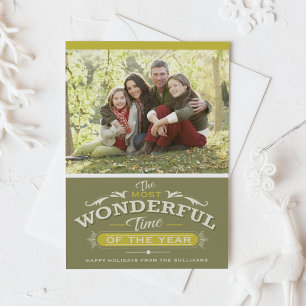 Most Wonderful Time of the Year Christmas Photo Holiday Card