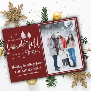 Most wonderful time Of The Year Christmas Photo Holiday Card
