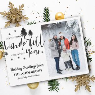 Most wonderful time Of The Year Christmas Photo Holiday Card