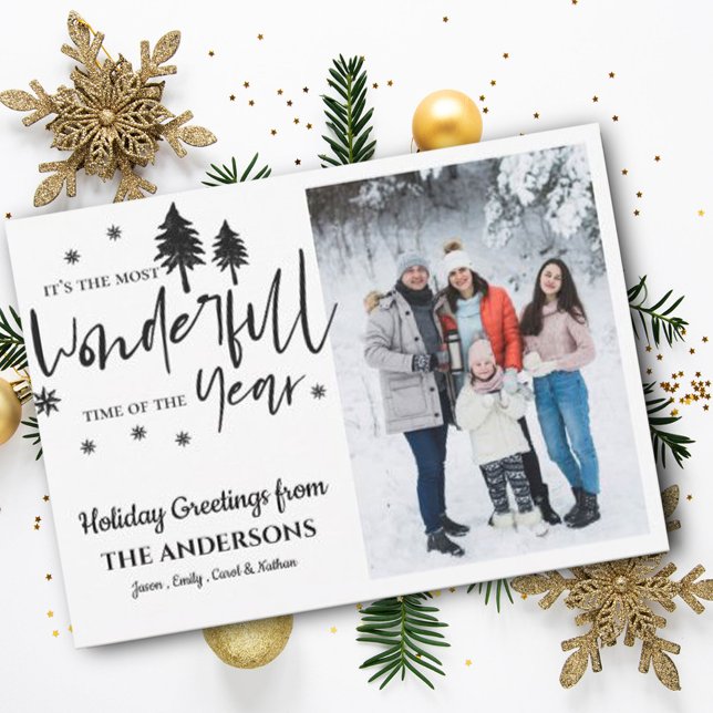 Most wonderful time Of The Year  Christmas Photo Holiday Card (Most wonderful time Of The Year Christmas Photo Holiday Card)