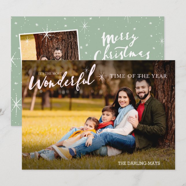 Most Wonderful Time of the Year Christmas Photo Holiday Card (Front/Back)