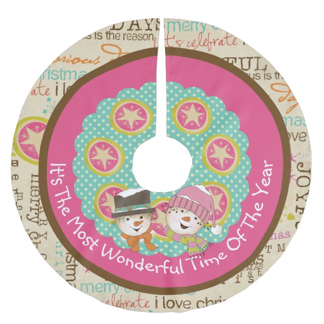 Most Wonderful Time of the Year Holiday Tree Skirt (Front)