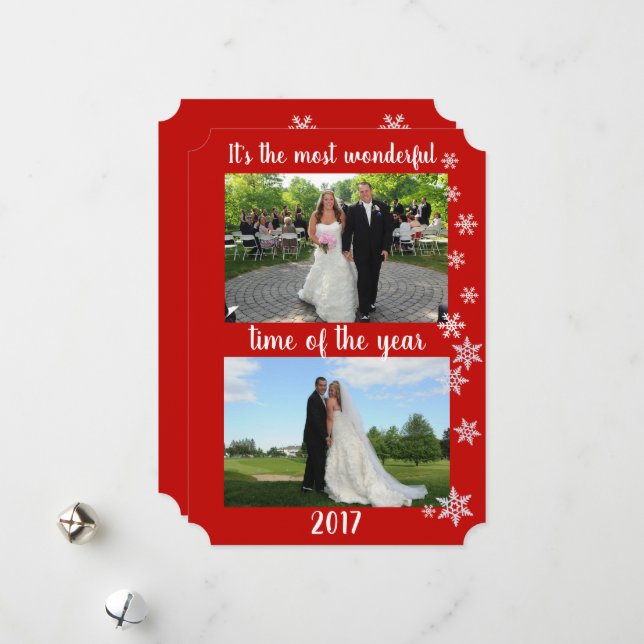 Most Wonderful Time Of The Year Photo Holiday  Card (Front/Back In Situ)