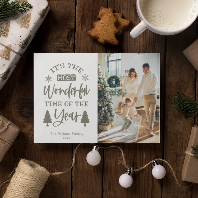 Most Wonderful Time Of Year Christmas Photo Holiday Card (Creator Uploaded)