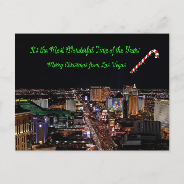 Most Wonderful Time Year Christmas Postcard (Front)