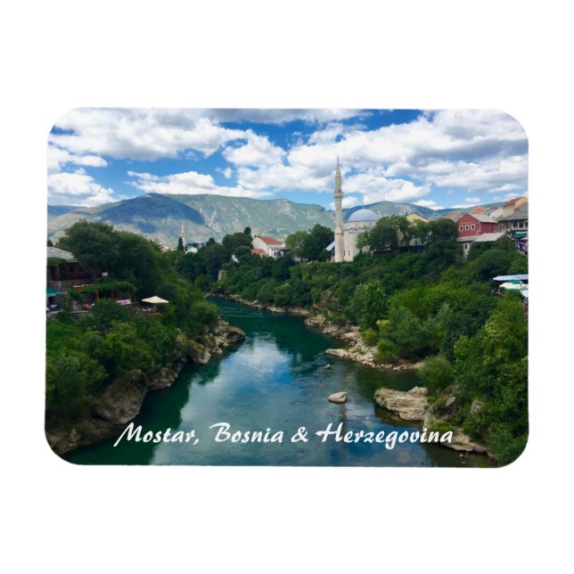 Mostar Bosnia & Herzegovina Magnet with writing (Horizontal)