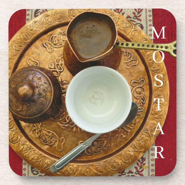 Mostar Bosnian coffee set view coasters (Front)
