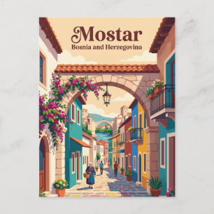 Mostar Old Town Alley Bosnia and Herzegovina Postcard