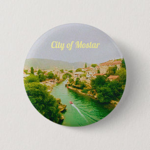 Mostar stad - Bosnien och Hercegovina 6 Cm Round Badge