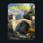 Mostar Stari Most Travel Oil Painting Art Vintage Magnet<br><div class="desc">Mostar travel design in a renaissance art style. It’s known for the iconic Stari Most (Old Bridge),  a reconstructed mediaeval arched bridge.</div>