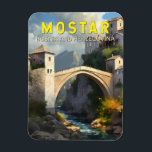 Mostar Stari Most Travel Oil Painting Art Vintage Magnet<br><div class="desc">Mostar travel design in a renaissance art style. It’s known for the iconic Stari Most (Old Bridge),  a reconstructed mediaeval arched bridge.</div>