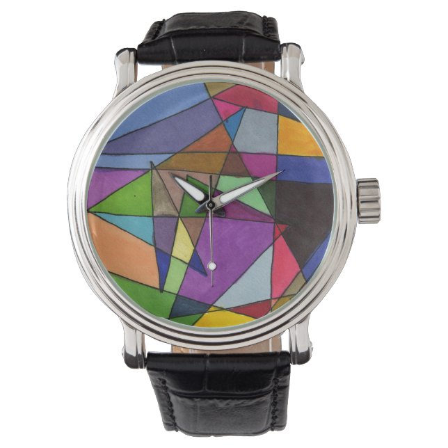 Mostly acute triangles in multi-colours watch (Front)