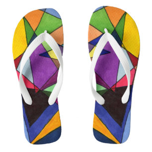 "Mostly Acutes" abstract flip flops. Thongs