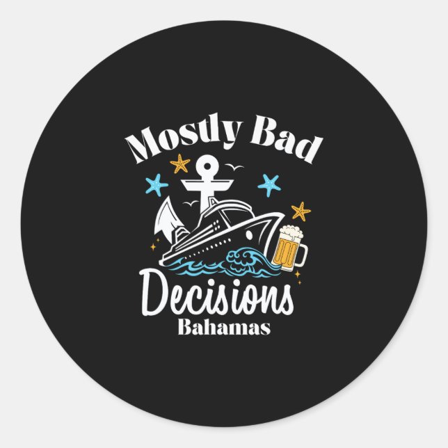 Mostly D Decisions Hamas Spring Break  Classic Round Sticker (Front)