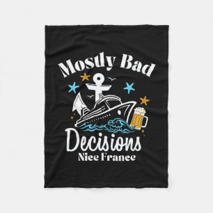 Mostly D Decisions Nice France Spring Break Fleece Blanket