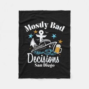 Mostly D Decisions San Diego Spring Break Fleece Blanket