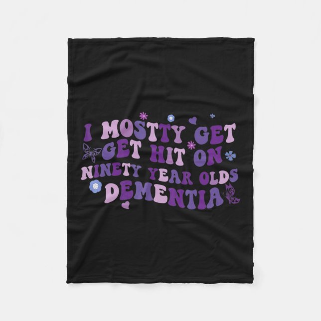 Mostly Get Hit On Purple Dementia Alzheimerheimer  Fleece Blanket (Front)