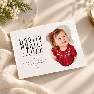 Mostly Nice Organic Shape Baby Christmas Holiday Card