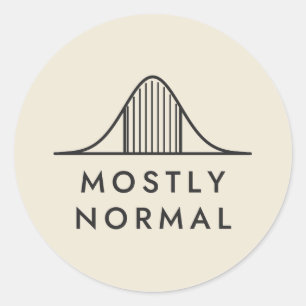 Mostly Normal Bell Curve Statistics Art Classic Round Sticker
