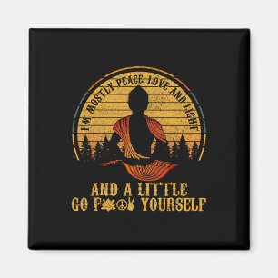 Mostly Peace Love And Light Yoga Funny  Magnet