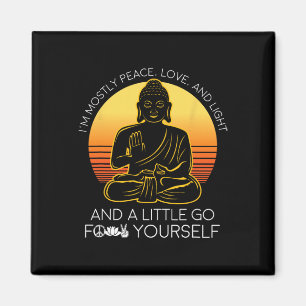Mostly Peace Love Light Yoga Gift Magnet