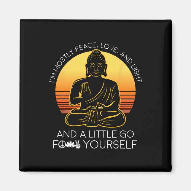 Mostly Peace Love Light Yoga Gift  Magnet (Front)