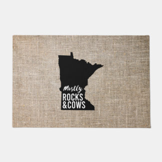 Mostly Rocks and Cows Funny Minnesota Doormat
