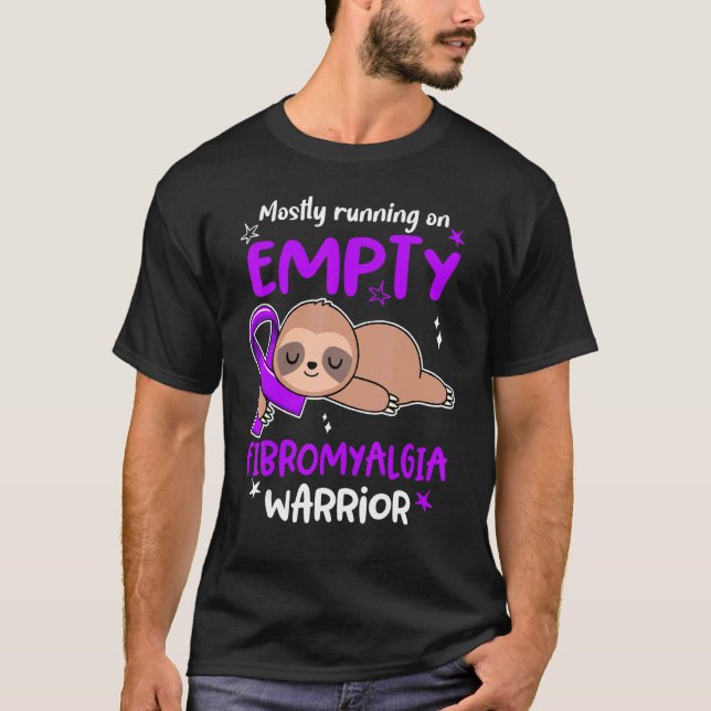 Mostly Running On Empty Fibromyalgia Warrior T-Shirt (Front)