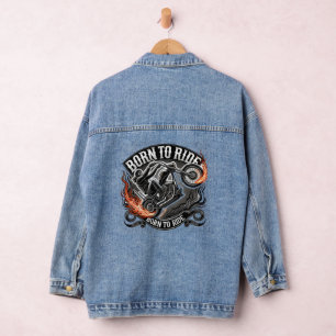 Motard - Born to ride flames Denim Jacket