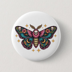 Moth 6 Cm Round Badge