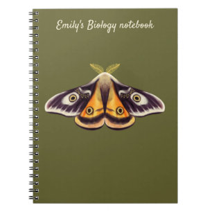 Moth Biology Insect Art Goblincore Saturnia Green Notebook
